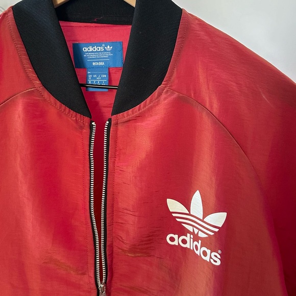 RARE FIND! ADIDAS X RITA ORA Shape Shifter Red Windbreaker Jacket Holographic/ M - Picture 7 of 11